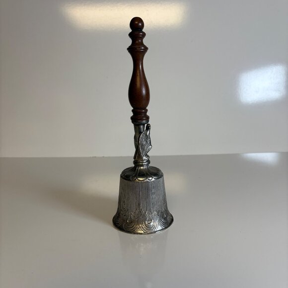Freedom Eagle Hand Bell Patriotic Metal and Wooden Handle 1970s Vintage 10.5" - Picture 3 of 8